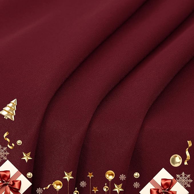 Round Tablecloths 90 Inch Burgundy Polyester 6 Pack
