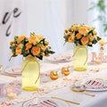 Vintage Glass Flower Vase， Amber Farmhouse Glass, 12 Pack – Gold