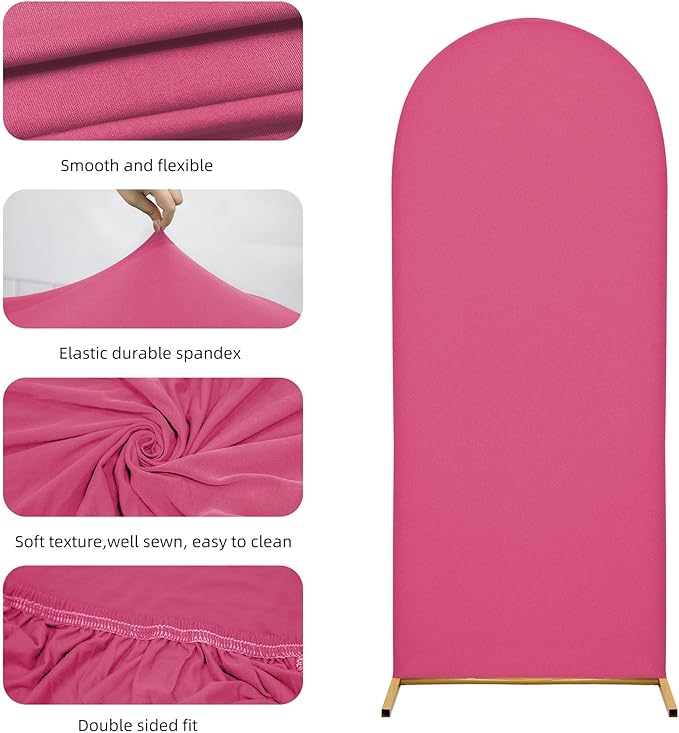 Wedding Arch Cover 4FT Arch Backdrop Cover Spandex Fitted Arch Cover for Round Top Chiara Backdrop Stand Covers for Wedding Birthday Party Baby Shower Banquet Ceremony Decoration