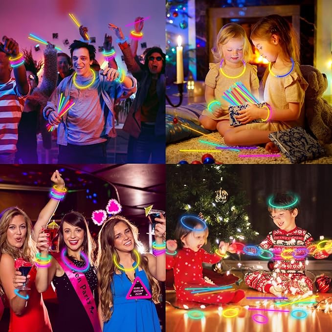 Halloween Glow Sticks Bulk Party Pack- Ultra Bright 500pk Glow in the Dark Party Favors, Glow Decorations, Neon Party Glow Necklaces and Glow Bracelets with Connectors