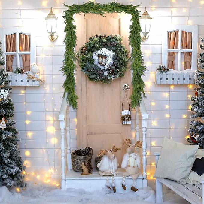 Garland - 9 Ft Green Artificial Norfolk Pine, Waterproof PE Material