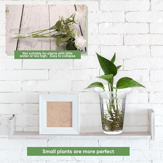 Baderke 35 Pack Plastic Plant Propagation Station Desktop Terrariums Plant Tabletop Vase with Hydroponic Baskets for Indoor Home Office Desktop Decor(4.25'', 4.57'', 5.47'')