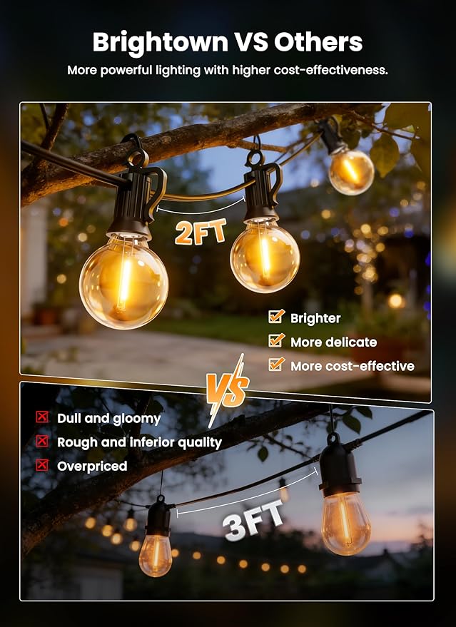 String Lights Solar 75 ft Warm White with Remote, 35 Shatterproof LEDs