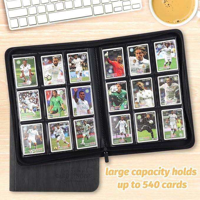 Trading Card Binder, Card Collection Binder Album Folder with 540 Side Loading Pockets, 9 Pocket Trading Card Album Folder for TGC,MTG, Baseball Cards, Yugioh.