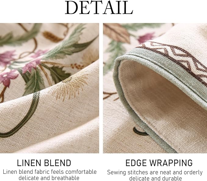 ISAENNE Designer French Country Linen Table Runner 118 Inches Extra Long,Elegant Colorful Floral Pattern Table Runners for Dining Tables,Thanksgiving,Christmas,Kitchen Decor,12"*118"-Serenity F