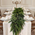 2PCS 6FT Artificial Christmas Garland, Real Touch Greenery Cypress Pine Garland for Mantle Table Railing Fireplace Indoor & Outdoor Christmas Decoration