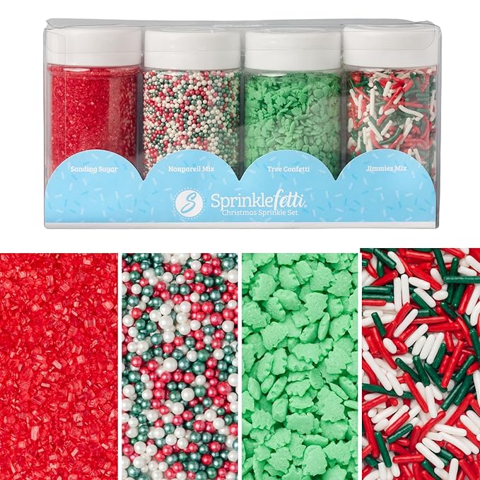 Sprinkles 6-Cell Christmas Variety Pack, 10.9 oz Resealable Organizer