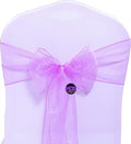 Dining Chair Slipcovers, 200-Pack Light Purple Organza Sashes, 7x108 Inch