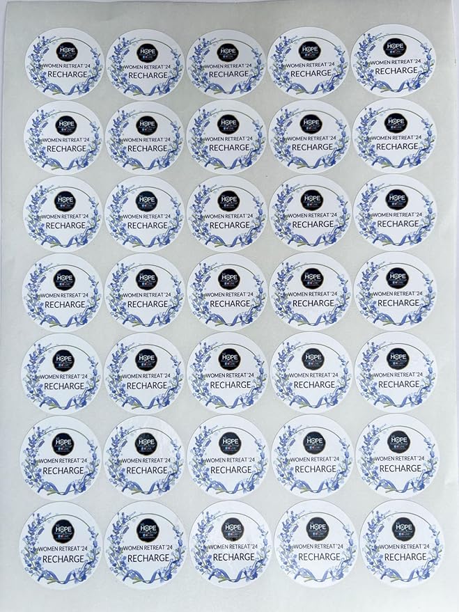 Custom Stickers for Weddings, Birthdays & Businesses - Personalized Labels with Your Logo - Waterproof, Fade and Heat Resistant - Pack of 100-1000 (Wreath O, 3.5 Inch)