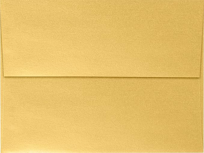 LUXPaper A7 Invitation Envelopes | Peel & Press | 5 1/4" x 7 1/4" | Gold Metallic | 80lb. Text | 250 Qty