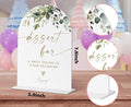 Dessert Bar Sign, Greenery Gold Bridal Shower Decorations