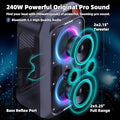 Portable Bluetooth Speaker: Peak Powerful Loud Sound Deep Bass, 240W