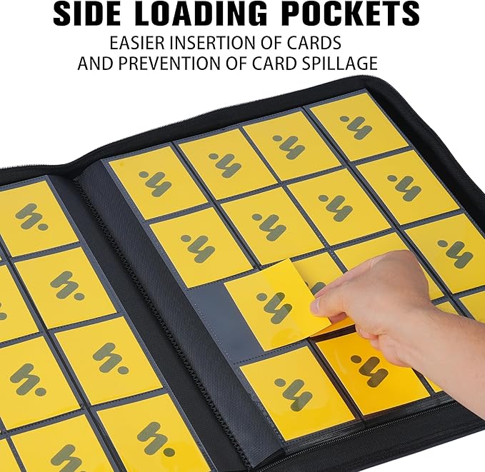 Premium 1000+ Pockets Card Binder,16 Pockets Trading Card Binder Ringless Side Loading Trading Card Album Folder for TCG -Dark Green