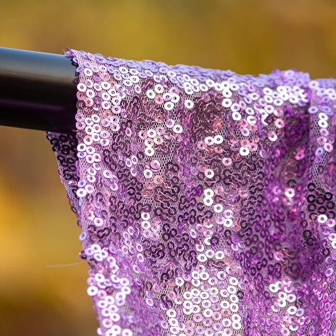 JYFLZQ Lavender Sequin Backdrop Curtains 6ft x 8ft 1 Panel Glitter Photo Booth Backdrops Sparkly Photography Background Drapes for Parties Wedding Bridal Showers