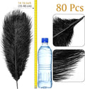 Large Ostrich Feathers Plumes 14-16 Inch Bulk for DIY, 80 Pcs – Natural