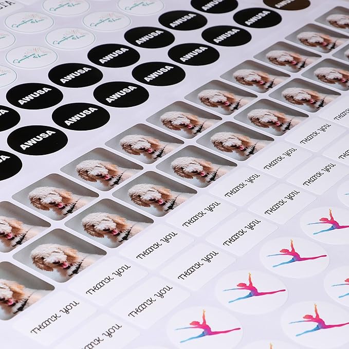 Custom Stickers - Personalized Labels, Customized Stickers with Any Design Image Logo Text, 100 Labels (Flower, 3.5"x3.5")