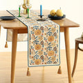Designer Bohemian Elegant Table Runner Long, 102 Inches – Linen, Floral