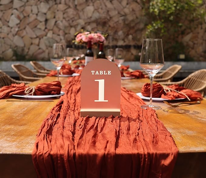 Tabletop Signs: Frosted Acrylic Table Numbers 1-15 with Wood Stands