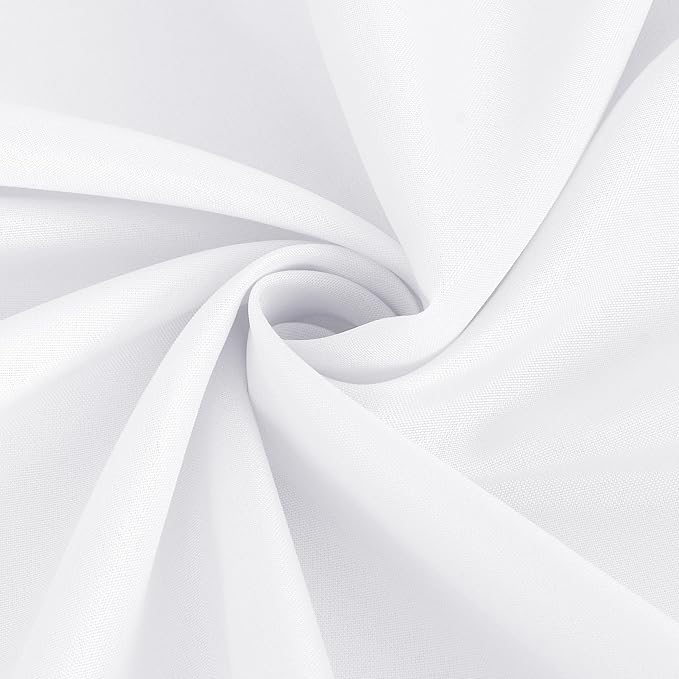 Tablecloths 120 Inch Round Polyester in White, Set of 6