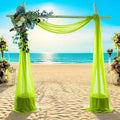 MDS Halloween Chiffon Draping Fabric - 1 Panel, 30" Wide x 100ft Long - Sheer Spooky Arbor & Canopy Drapery for Haunted House Backdrops, Party Ceilings, DIY Costumes & Themed Events - Parrot Green