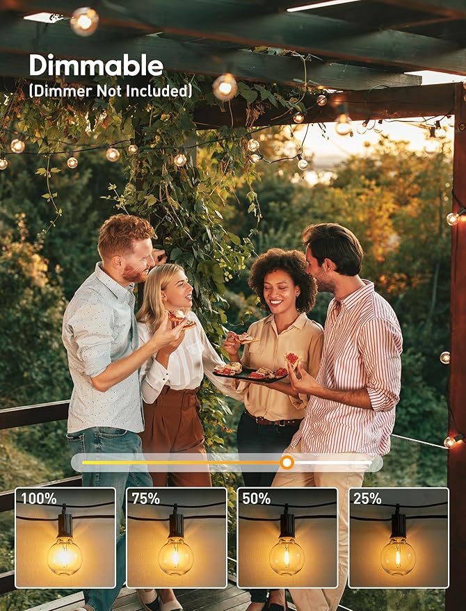 String Lights, 150 FT Warm White G40 Outdoor Patio Lights