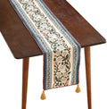 ISAENNE Designer Vintage Elegant Linen Table Runner 87 Inches Long,Colorful Flower Pattern Soft Table Runners for Dining Tables,Thanksgiving,Kitchen Tables,Christmas,12"*87"-Naples C