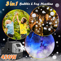 Smoke Machine, 3-in-1 Bubble Fog Machine