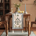Patdrea Designer Rustic Elegant Floral Patterned Linen Table – Blue