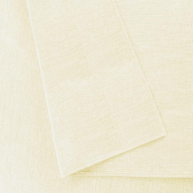 Hiasan Faux Linen Rectangle Tablecloth - Wrinkle and Stain Resistant Washable Table Cloth for Kitchen Dining Room Holiday Table Cover for Dinner, Champagne, 54 x 108 Inch