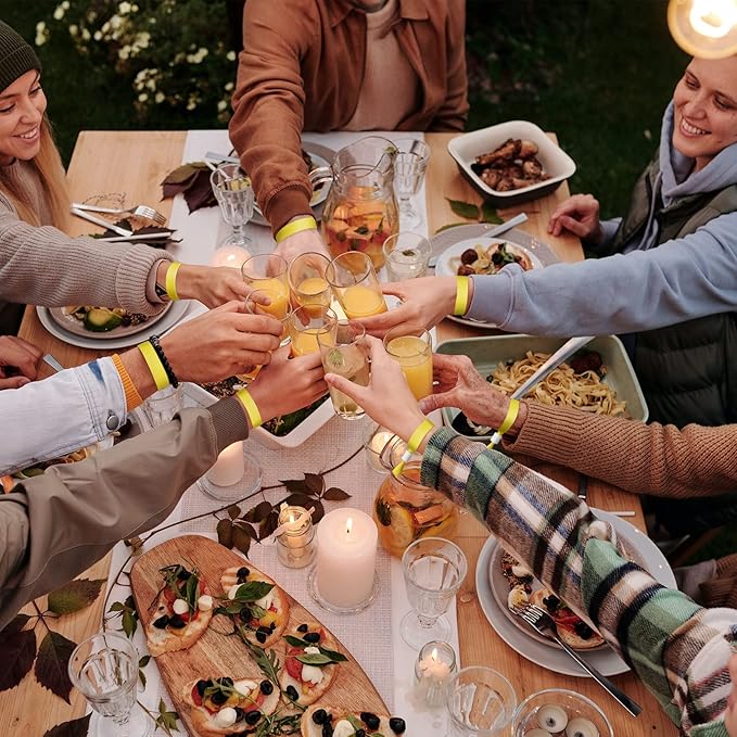 Green-Power America 100 Pcs Cloth Event Wristbands, Event Wristbands, Colored Wrist Bands for Events, for Lightweight Concert Wrist Strap for Activities, Party Bracelets for Events (Color : Yellow)