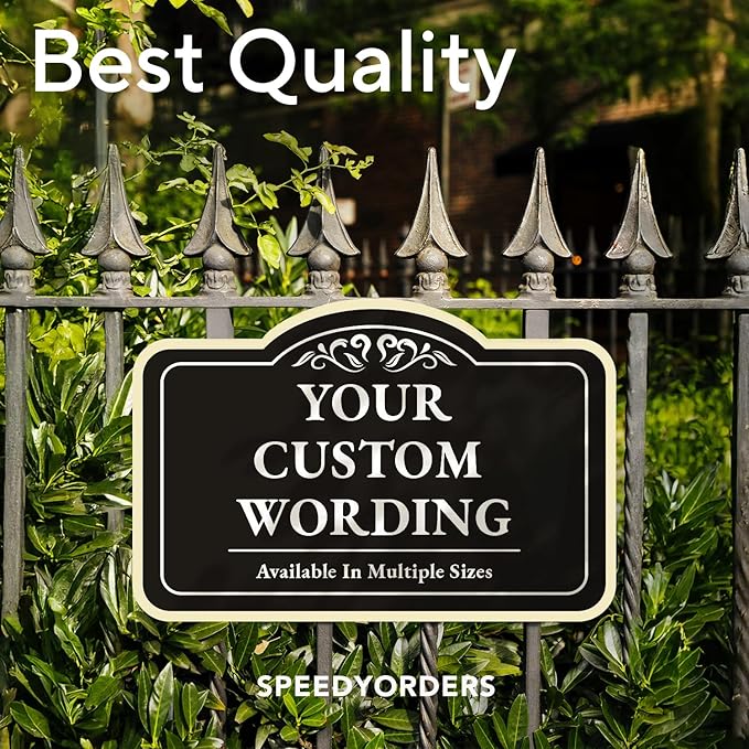 Personalized Custom Decorative Outdoor Metal Signs, Aluminum, Black Charcoal, 18x12 Inches, Waterproof, Made in USA