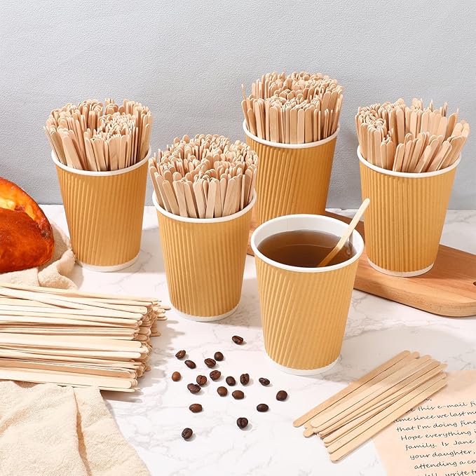 Drink Stirrers: 5000 Count Disposable Wood Sticks, 5.5 Inch for Coffee & Tea