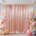 SquarePie Sequin Backdrop Not See Through Thick Background Glitter Curtain Party 20FT x 10FT Rose Gold