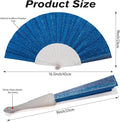 Handheld Fan, 12 Pack, Ideal for Wedding, Folding Hand Glitter
