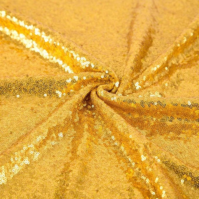 JYFLZQ Gold Sequin Backdrop Curtains 4ft x 6.5ft 1 Panel Glitter Photo Booth Backdrops Sparkly Photography Background Drapes for Parties Wedding Bridal Showers