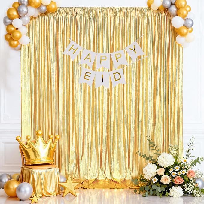 Gold Backdrop Background Party Decortaions - 9.6x8FT Sequin Backdrop Curtains for Hallowee Christmas Graduation Birthday Decor
