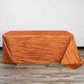 Rectangular Crinkle Taffeta Tablecloth, 90 X 132 inch, Burnt Orange