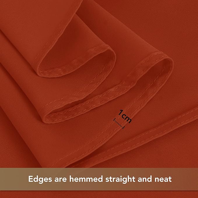 sancua Thanksgiving Square Tablecloths 60x60 Inch Rust, 2 Pack Fabric Fall Table Cloth for Square or Round Tables, Burnt Orange Washable Polyester Table Cover for Dinner, Holiday Party, Display Tables