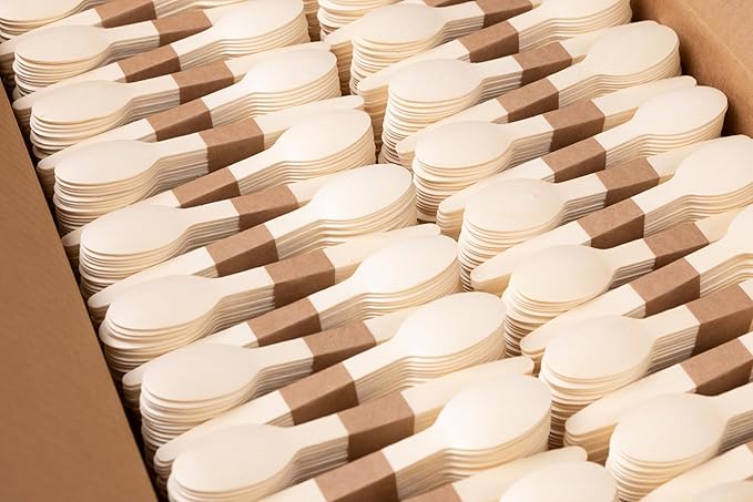 Wooden Spoons, 2000 Count, Splinter-Free and Backyard Compostable