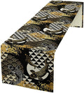Japanese Table Runner Oriental Tradition Kio Fish Gold Art Printed Burlap Runner Home Kitchen Dining Table Living Room Decor Fabric 1 Panel W13xL90in