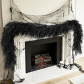 N&T NIETING 5.9FT Halloween Black Artificial Norfolk Pine Garland Real Touch Christmas Garlands Faux Garland for Table Mantle Holiday Fireplace Indoor Outdoor Christmas Halloween Decorations