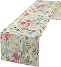 Floral Table Runner Watercolor Peony Rose Flower Kitchen Table Decoration for Indoor and Outdoor Wedding Party 13x90 Inch