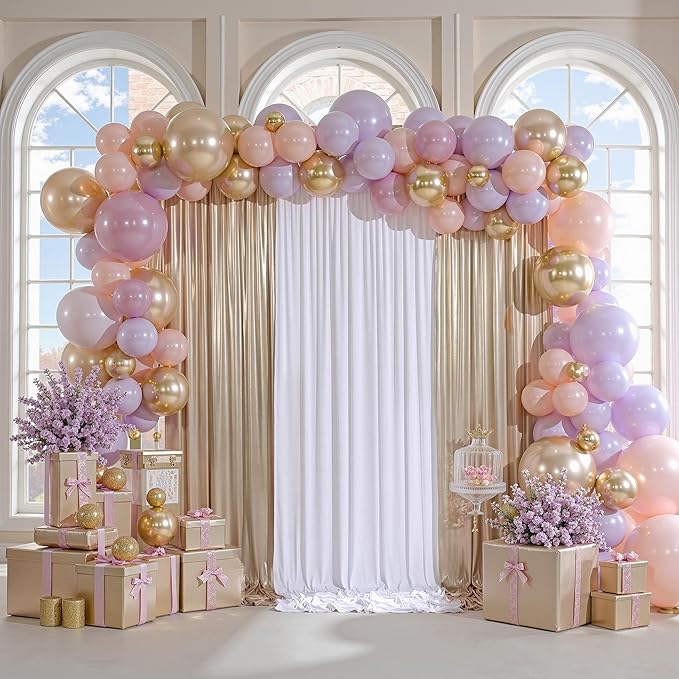 20x10ft Thick Champagne Glitter Backdrop Curtain Panels for Parties, Wrinkle Free Sequin Sparking Photo Backdrop Drapes, 4 Panels 5x10ft Shimmer Back Drop Cloth for Wedding Birthday Photography