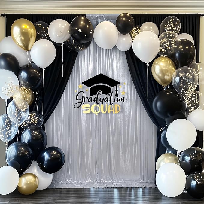 Outpain Thick 40 ft x 10 ft Silver Sequin Backdrop Curtain for Parties, Wrinkle Free Glitter Photo Backdrop Drapes 8 Panels 5x10ft Silver Back Drop Cloth for Wedding Christmas Photography Background