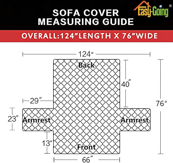 Sofa Slipcover for 3-Cushion Couch, Reversible Red/Ivory Quilted Microfiber
