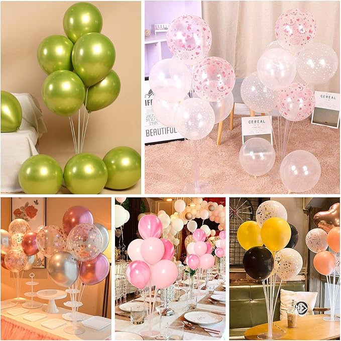Centerpieces: Clear Plastic Balloon Stands, 10 Sets, 15 to 28 Inch