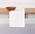 Solino Home White Table Runner 108 Inches Long - Cotton Linen Hemstitch 14 x 108 Inch Table Runner for Dining, Fall, Autumn, Halloween, Thanksgiving, Holiday