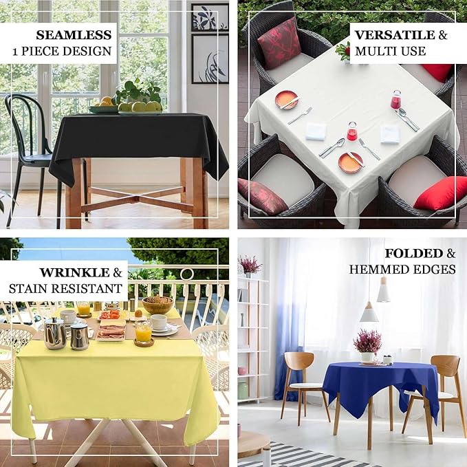Efavormart 54x54 Beige Wholesale Linens Seamless Polyester Square Linen Tablecloth for Wedding Banquet Party Restaurant