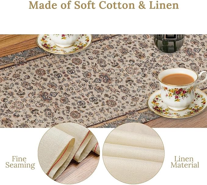 Farmhouse Vintage Flower Table Runner Morris Floral Farmhouse Rustic Coffee Kitchen Home Dining Party Table Decor 13x36in