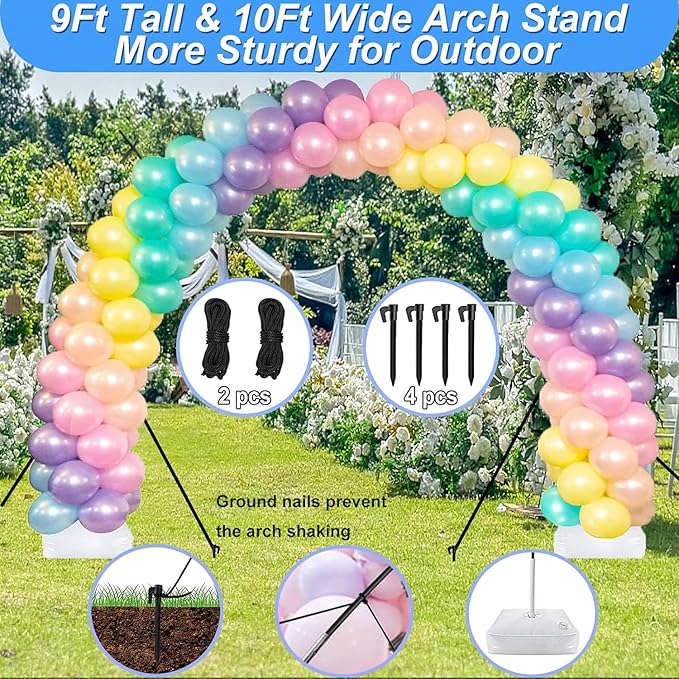 Balloon Arch Kit with Electric Pump, 9 ft Tall by 10 ft Wide